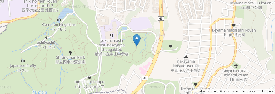 Mapa de ubicacion de 休憩所 en اليابان, كاناغاوا, 横浜市, 緑区.