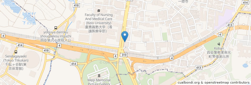 Mapa de ubicacion de 慶應堂薬局 en اليابان, 東京都.