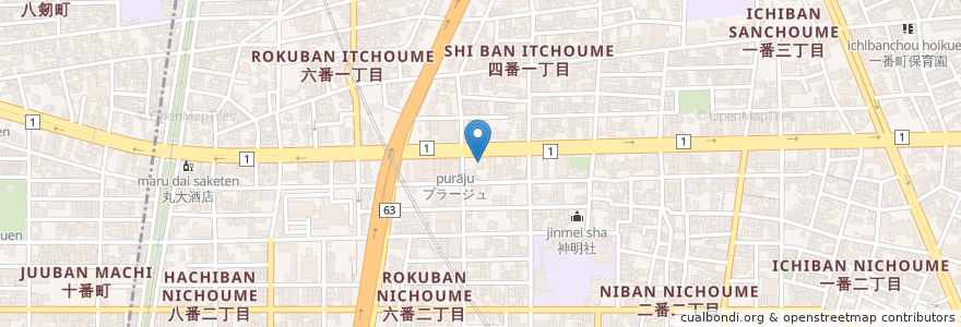 Mapa de ubicacion de 十六銀行 en Giappone, Prefettura Di Aichi, 名古屋市, 熱田区.