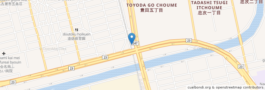 Mapa de ubicacion de コスモ石油 en Japonya, 愛知県, 名古屋市, 南区.