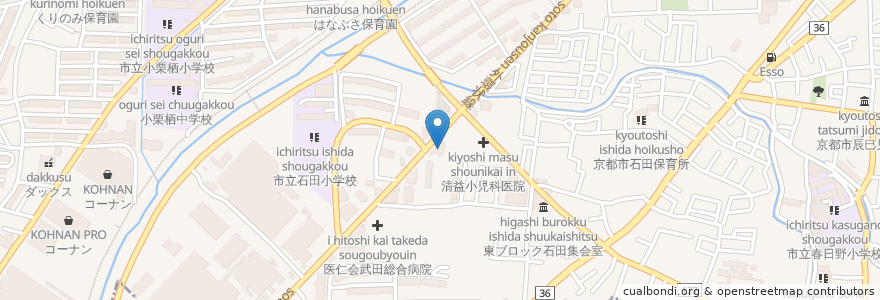 Mapa de ubicacion de 京都中央信用金庫 en Japon, Préfecture De Kyoto, 京都市, 伏見区.