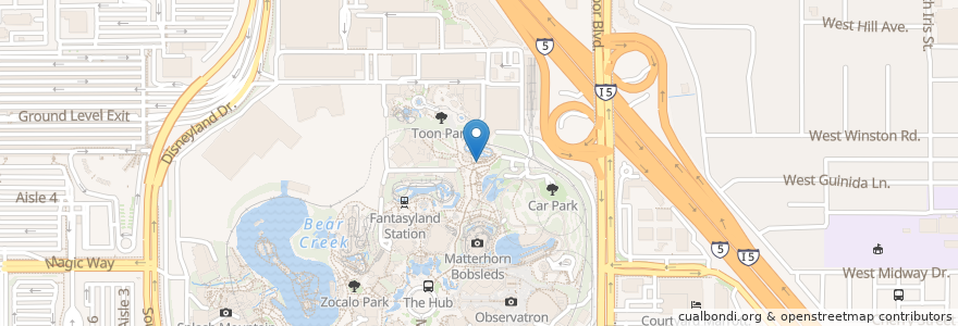 Mapa de ubicacion de it's a small world! sign en الولايات المتّحدة الأمريكيّة, كاليفورنيا, Orange County, Anaheim.