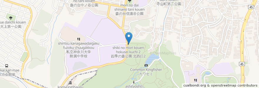 Mapa de ubicacion de 休憩所 en Japão, 神奈川県, 横浜市, 緑区.