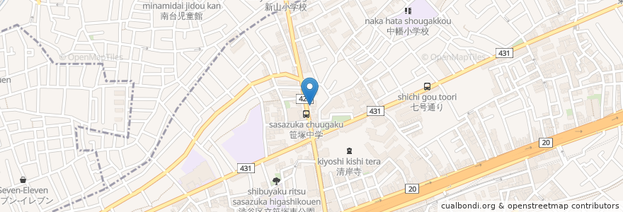 Mapa de ubicacion de タイムズ en Japão, Tóquio, 渋谷区.