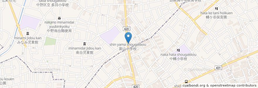Mapa de ubicacion de カメイ調剤薬局 en Japão, Tóquio, 中野区.