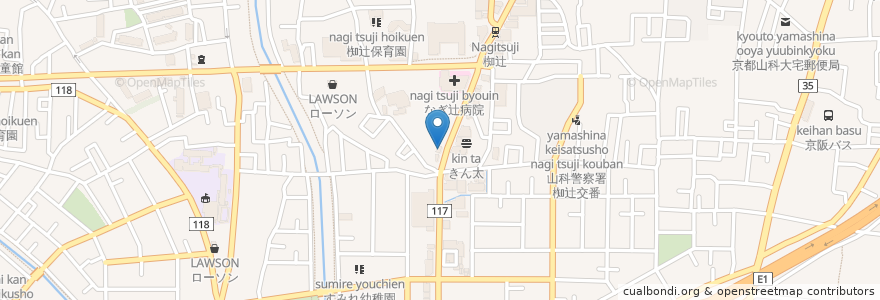 Mapa de ubicacion de 炭焼 浪漫家 en Japonya, 京都府, 京都市, 山科区.