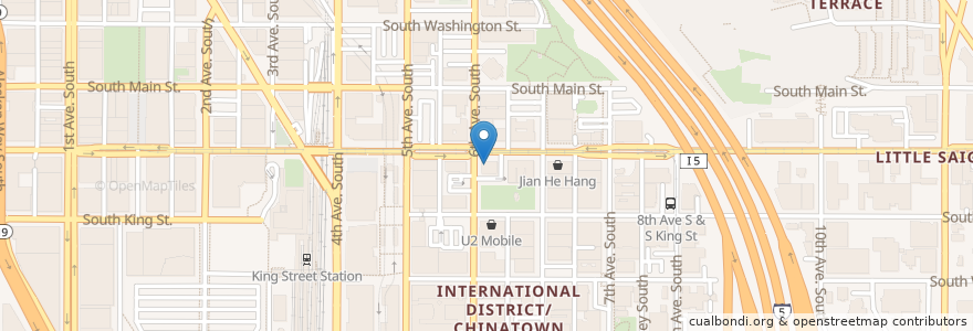 Mapa de ubicacion de Washington Federal en Amerika Birleşik Devletleri, Vaşington, King County, Seattle.