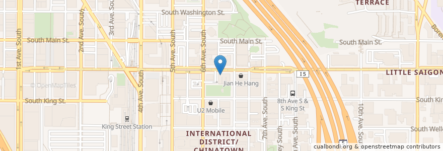 Mapa de ubicacion de Dim Sum King en Estados Unidos De América, Washington, King County, Seattle.