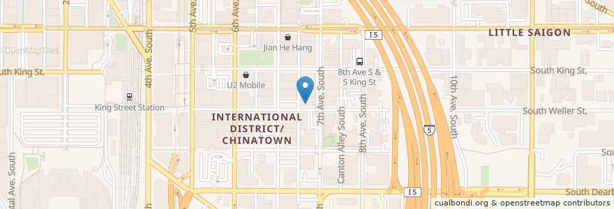 Mapa de ubicacion de Ton Kiang BBQ Noodle House en Estados Unidos Da América, Washington, King County, Seattle.