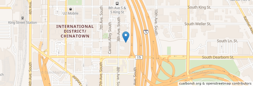 Mapa de ubicacion de Denise Louie Education Center en United States, Washington, King County, Seattle.