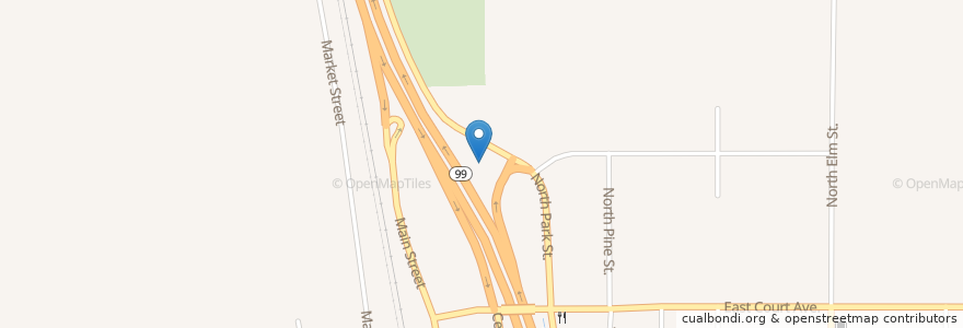 Mapa de ubicacion de Best Truck Stop en États-Unis D'Amérique, Californie, Tulare County.