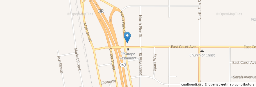 Mapa de ubicacion de Bob's Truck Stop en United States, California, Tulare County.