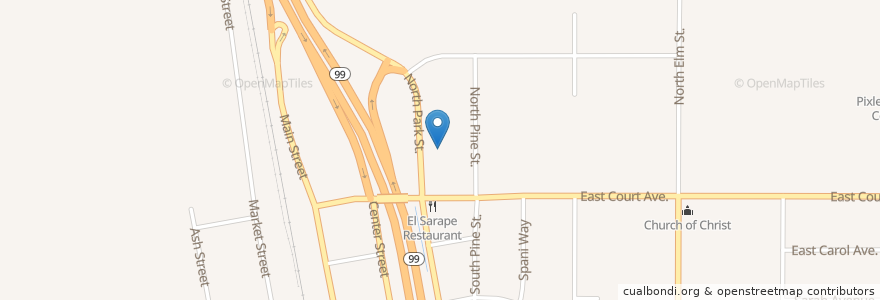 Mapa de ubicacion de Tulare County Fire Station 27 - Pixley en United States, California, Tulare County.