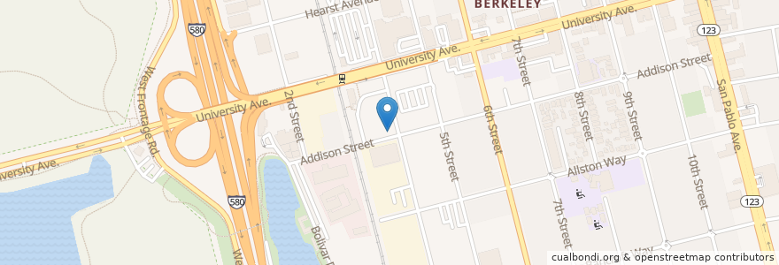 Mapa de ubicacion de Catahoula Kaffeegarten en 미국, 캘리포니아주, 앨러미다 군, Berkeley.
