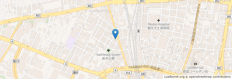Mapa de ubicacion de なか卯 en ژاپن, 東京都, 新宿区.