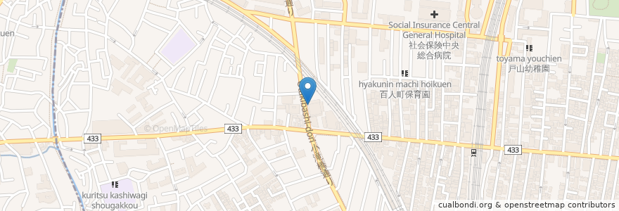 Mapa de ubicacion de サイゼリヤ en Japonya, 東京都, 新宿区.