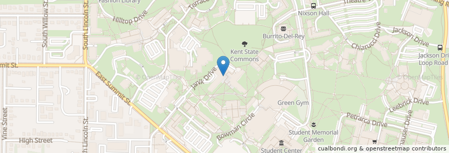 Mapa de ubicacion de Kent State Honors College en Stati Uniti D'America, Ohio, Portage County, Kent.