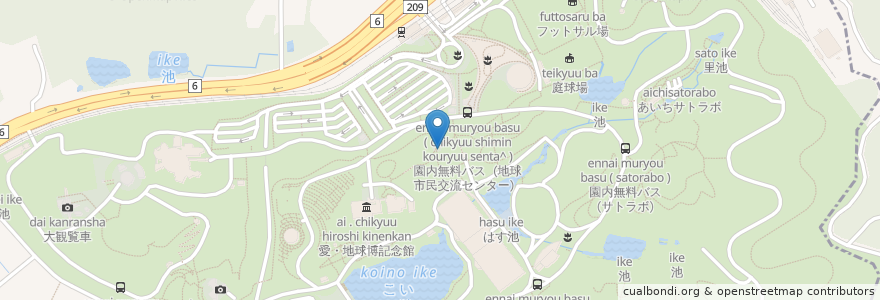Mapa de ubicacion de ベンチ en Japonya, 愛知県, 長久手市.