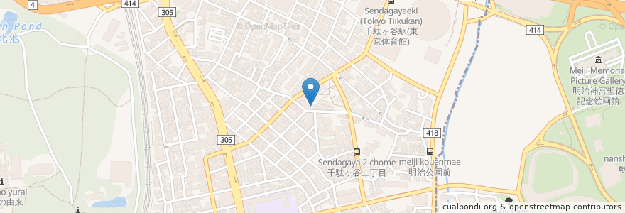 Mapa de ubicacion de 鳩の森八幡幼稚園 en ژاپن, 東京都, 渋谷区.