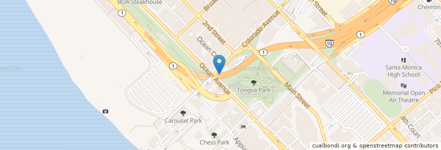 Mapa de ubicacion de True Food Kitchen en アメリカ合衆国, カリフォルニア州, Los Angeles County.