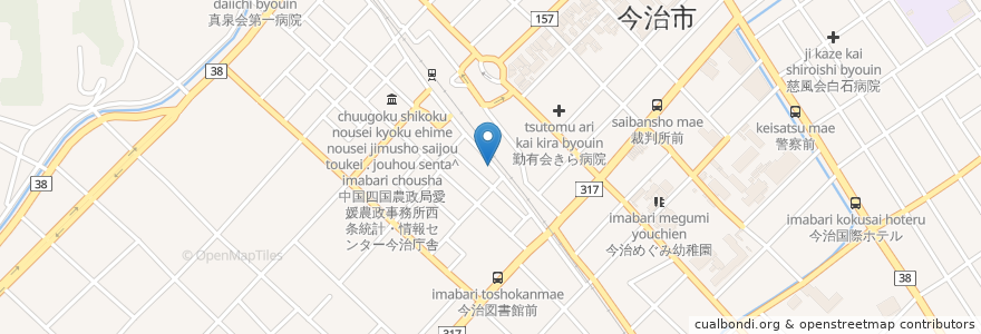 Mapa de ubicacion de レンタルサイクルターミナル en 日本, 爱媛县, 今治市.