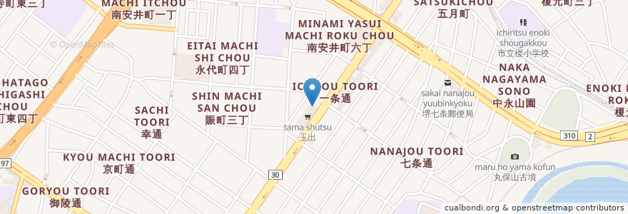 Mapa de ubicacion de 近畿大阪銀行 en اليابان, أوساكا, ساكاي, 堺区.
