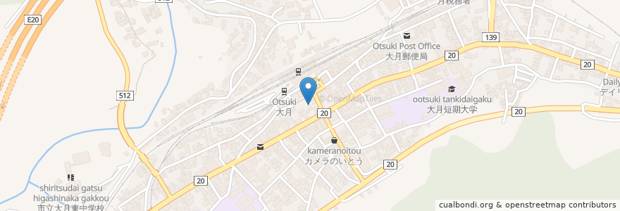 Mapa de ubicacion de トヨタレンタリース en ژاپن, 山梨県, 大月市.