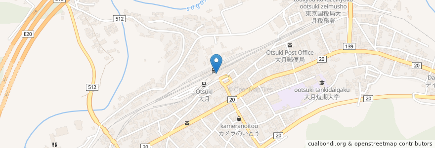 Mapa de ubicacion de 清流そば en Giappone, Prefettura Di Yamanashi, 大月市.