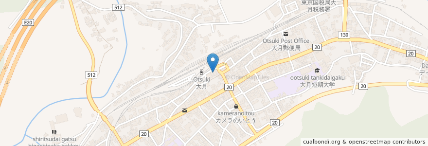 Mapa de ubicacion de 月Cafe en Japão, 山梨県, 大月市.
