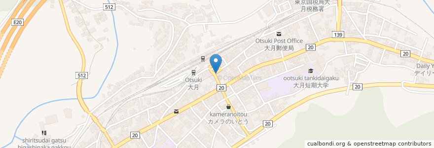 Mapa de ubicacion de Time's Cafe en ژاپن, 山梨県, 大月市.