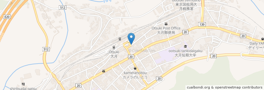 Mapa de ubicacion de 焼肉一路 en اليابان, 山梨県, 大月市.