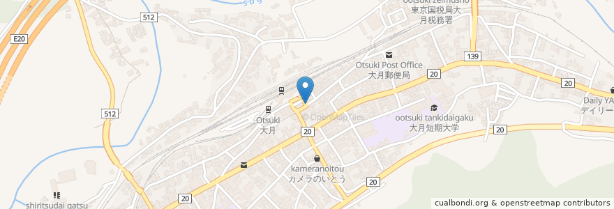 Mapa de ubicacion de Mexican en Japan, Präfektur Yamanashi, 大月市.