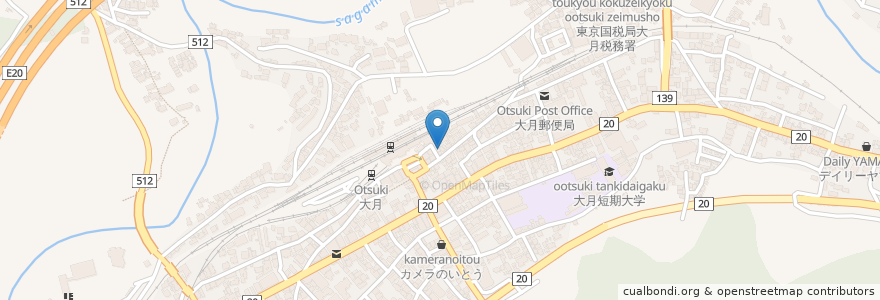 Mapa de ubicacion de うづき en 일본, 야마나시현, 大月市.