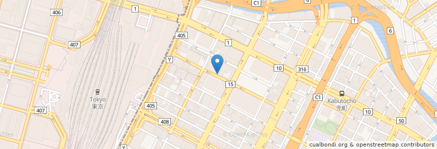 Mapa de ubicacion de カキ酒場 北海道厚岸 en Japon, Tokyo, 中央区.