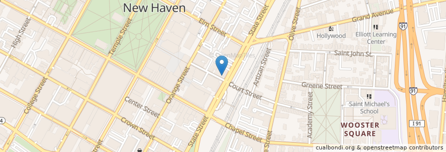 Mapa de ubicacion de The Real Beagle en 미국, 코네티컷, New Haven County, New Haven.
