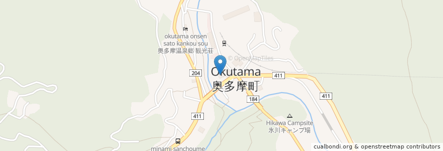 Mapa de ubicacion de 青梅信用金庫 奥多摩支店 en Giappone, Tokyo, 西多摩郡, 奥多摩町.