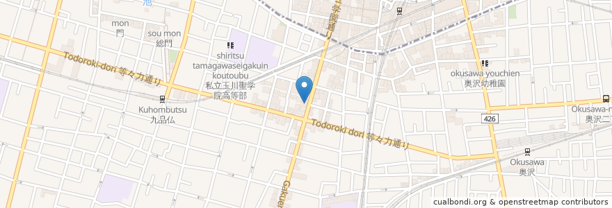 Mapa de ubicacion de 自由が丘インディア en Giappone, Tokyo, 世田谷区.