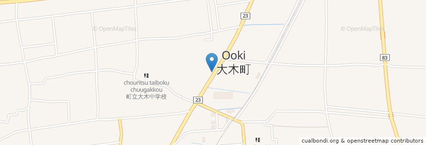 Mapa de ubicacion de エネオス en 日本, 福岡県, 三潴郡, 大木町.