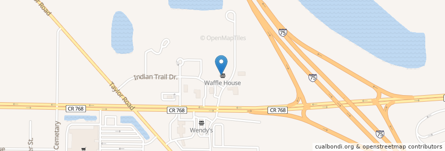 Mapa de ubicacion de Waffle House en 미국, 플로리다주, Charlotte County.