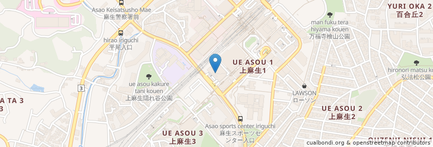 Mapa de ubicacion de タイムズ en 일본, 가나가와현, 川崎市, 아사오 구.