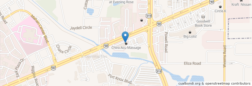 Mapa de ubicacion de Ecstatic Chiropractic en Amerika Syarikat, Florida, Leon County, Tallahassee.
