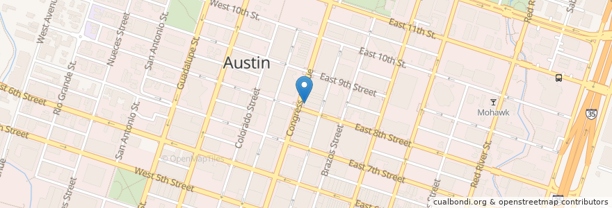Mapa de ubicacion de Chipotle en Estados Unidos Da América, Texas, Travis County, Austin.