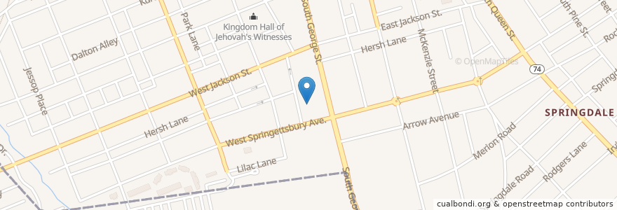 Mapa de ubicacion de St Paul Lutheran Church en アメリカ合衆国, ペンシルベニア州, York, Spring Garden Township.