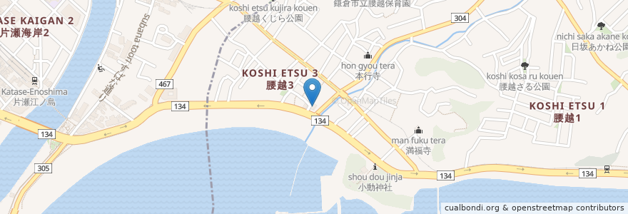 Mapa de ubicacion de ケンタッキーフライドチキン 江ノ島店 en 일본, 가나가와현, 鎌倉市.