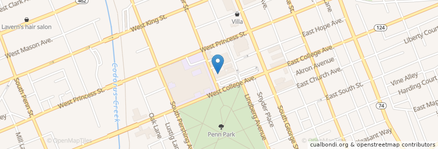 Mapa de ubicacion de St Patrick Roman Catholic Church en Vereinigte Staaten Von Amerika, Pennsylvania, York.