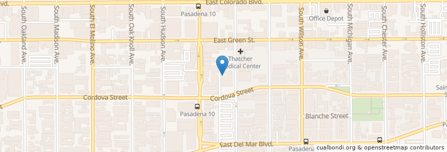 Mapa de ubicacion de The Counter en Verenigde Staten, Californië, Los Angeles County, Pasadena.