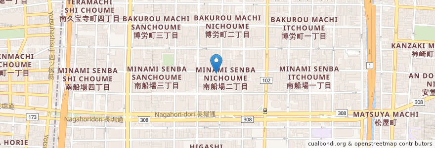 Mapa de ubicacion de イタリアンバー 阿が佐 en Jepun, 大阪府, 大阪市, 中央区.