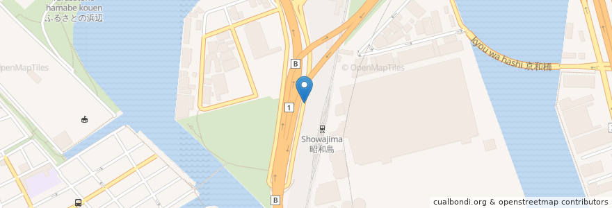 Mapa de ubicacion de 昭和島駅前自転車駐車場 en اليابان, 東京都, 大田区.