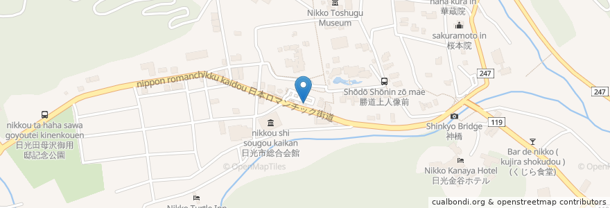 Mapa de ubicacion de 日光警察署 安川町交番 en Japonya, 栃木県, 日光市.