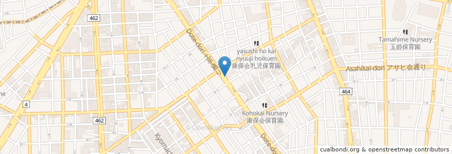 Mapa de ubicacion de 日本堤 en ژاپن, 東京都, 台東区.